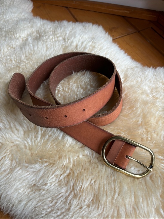 Vintage Accessories - Vintage Leather and Brass Belt